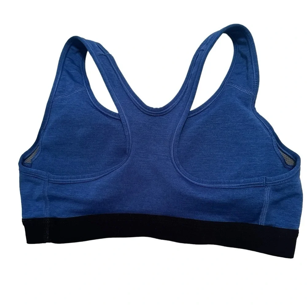 NIKE Pro Racerback Sports Bra with Brand Logo, Royal Blue, Small